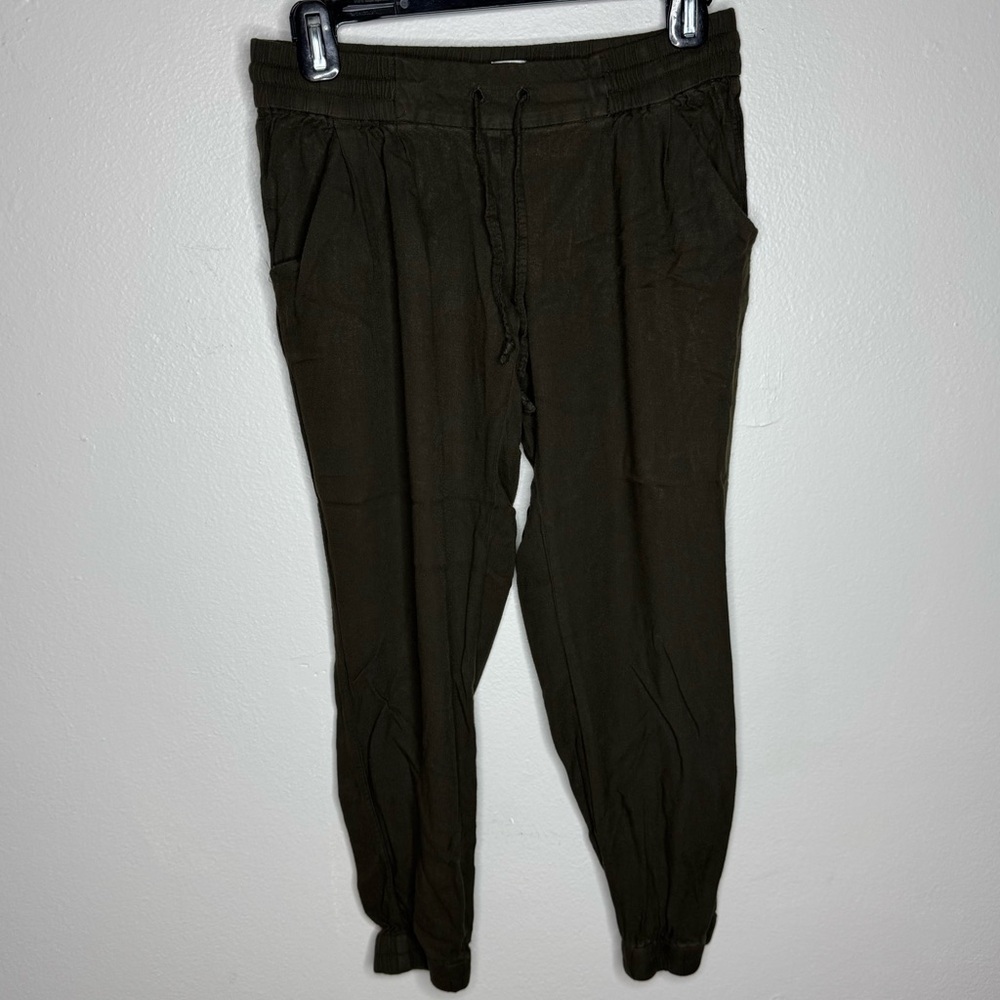 Aritzia Sunday Best Olive Green Lightweight Joggers Drawstring Waist Boho